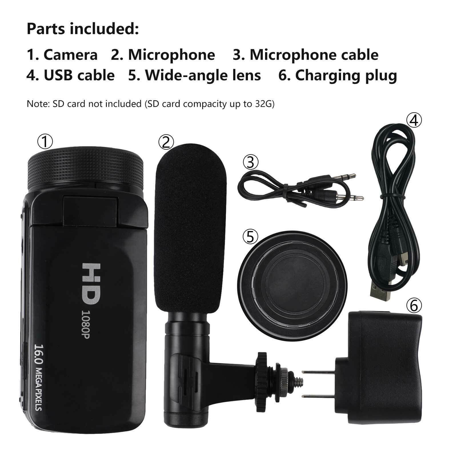 4K Video Camera Camcorder package