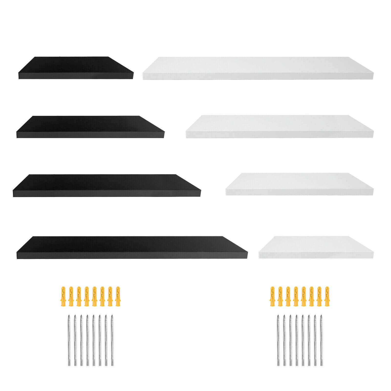 Package of 4Pc DIY Wood Floating Shelves Wall Mounted Shelf