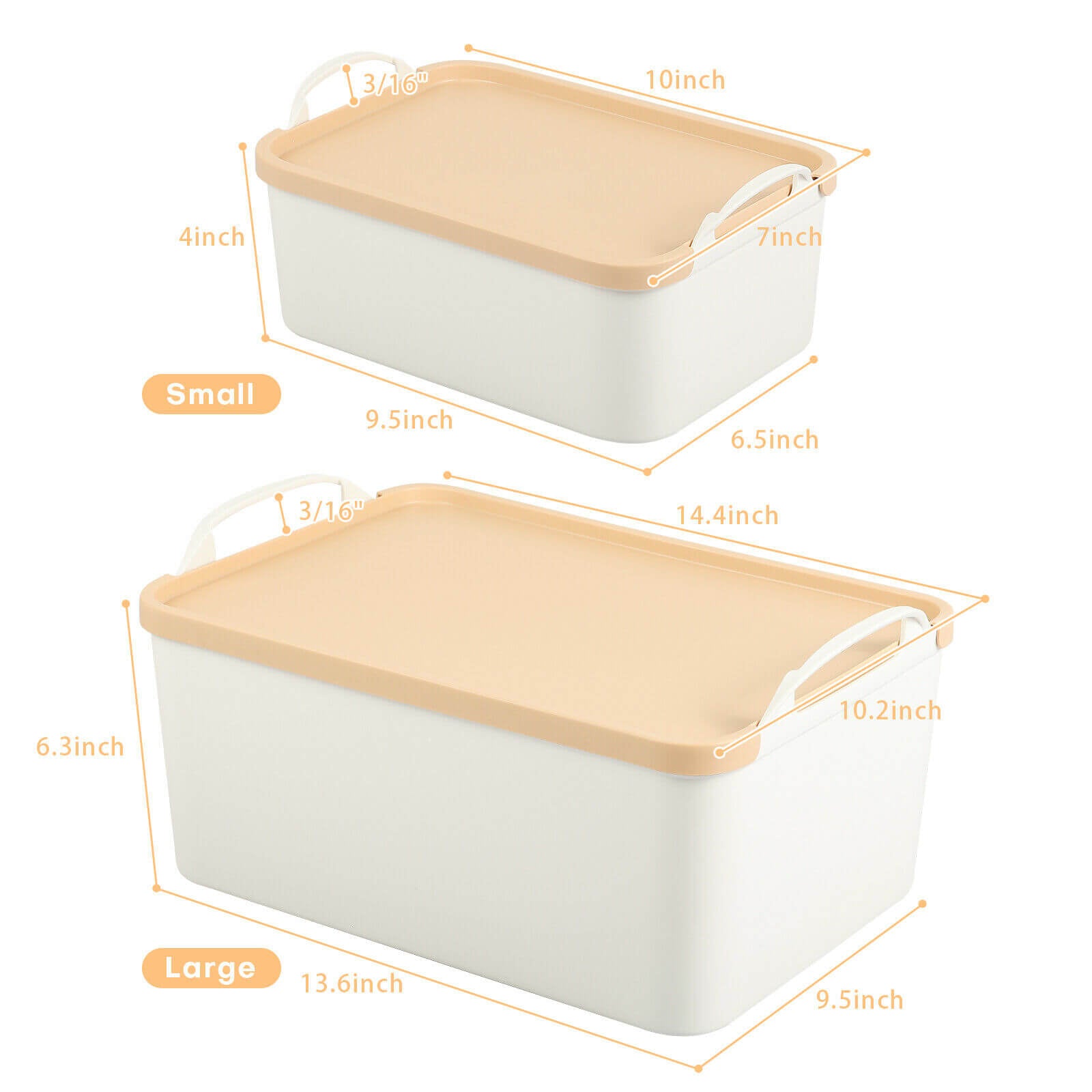 Large Size of 5-Pack Lidded Plastic Storage Bins