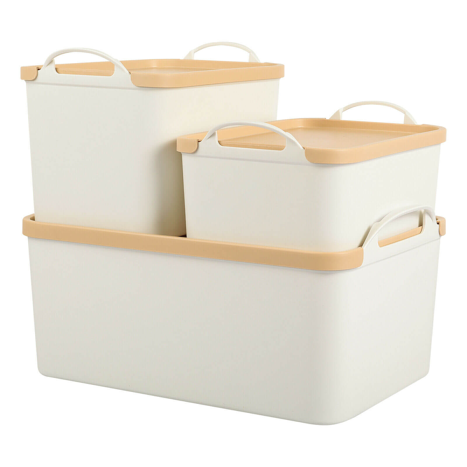 5-Pack Lidded Plastic Storage Bins
