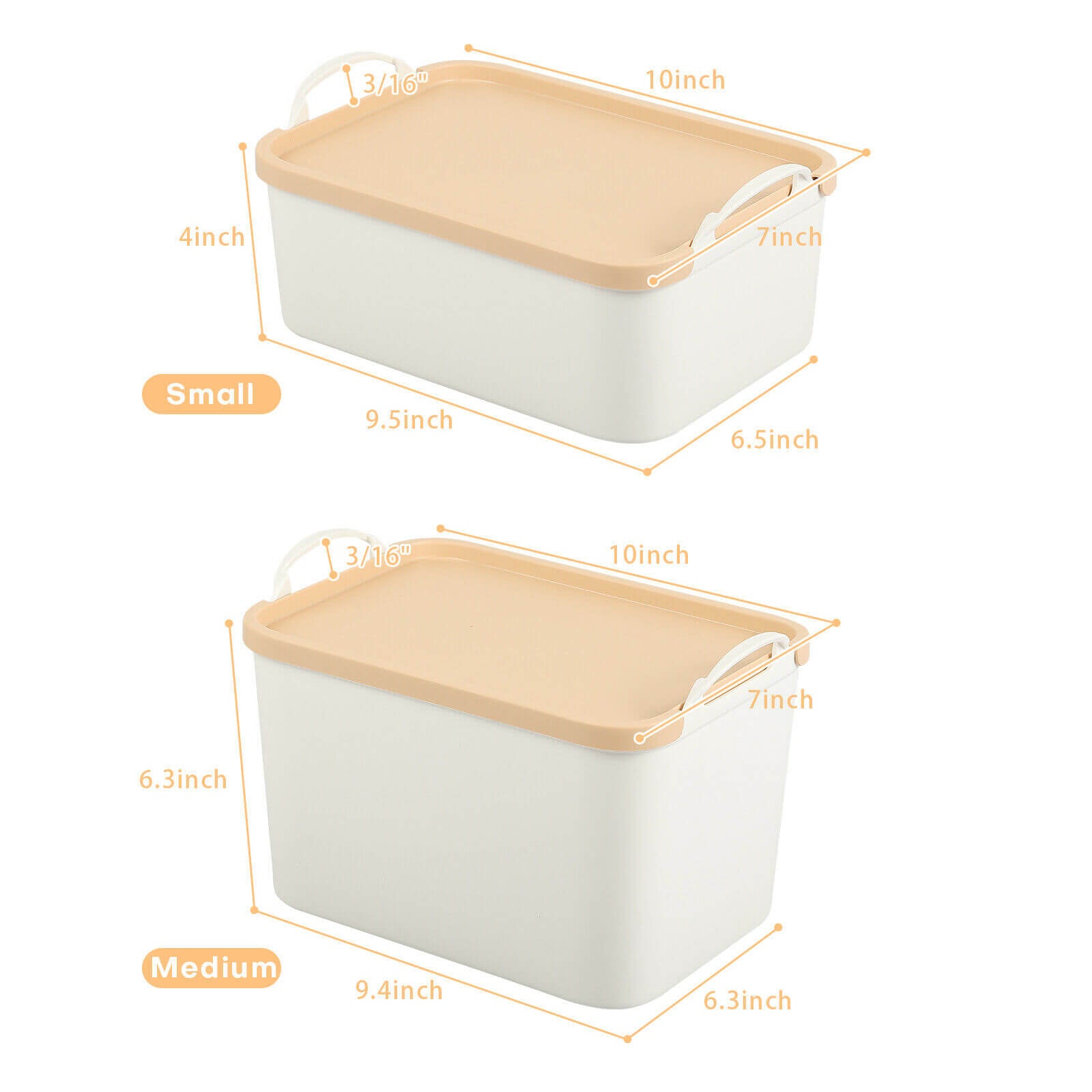 Size of 5-Pack Lidded Plastic Storage Bins