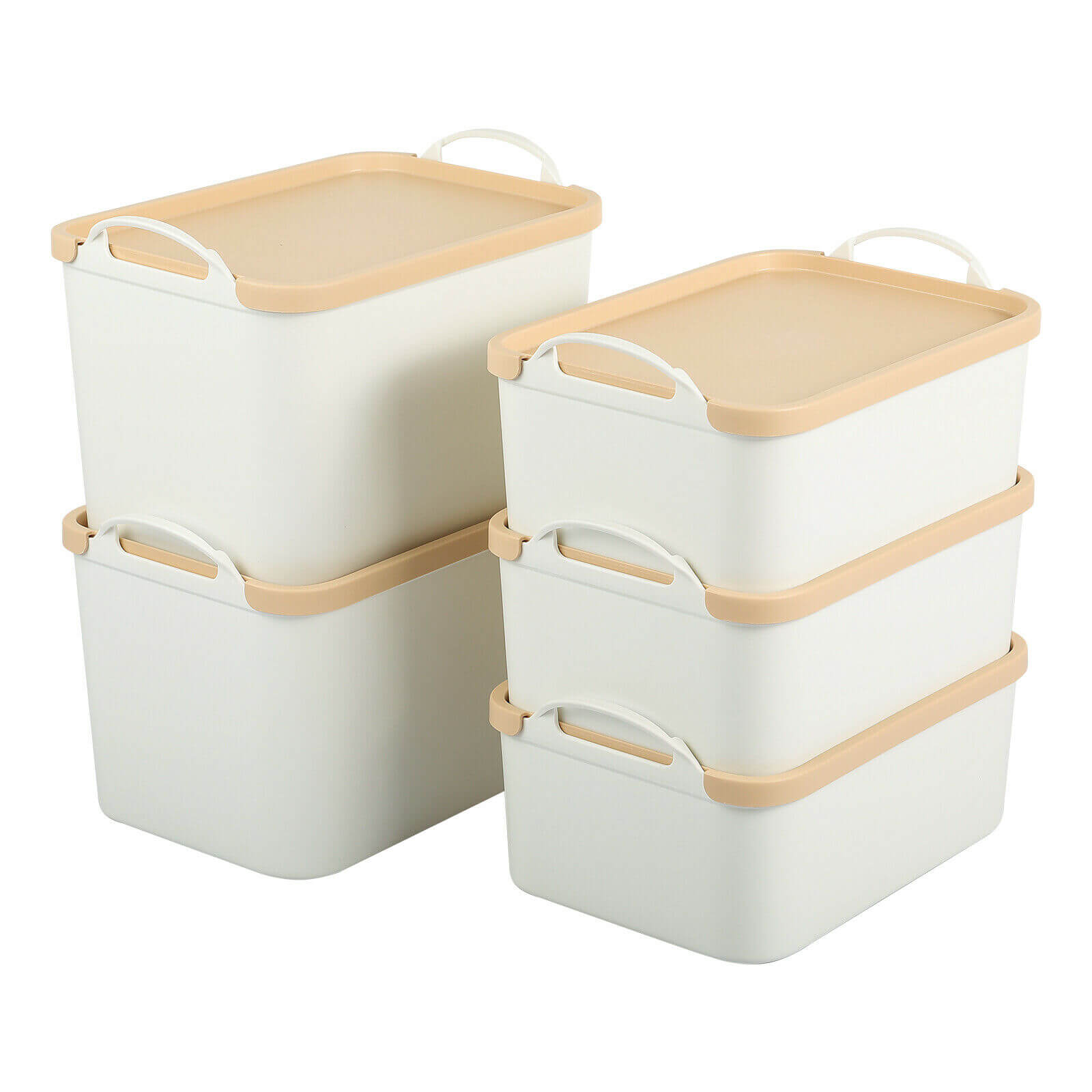 Package of 5-Pack Lidded Plastic Storage Bins