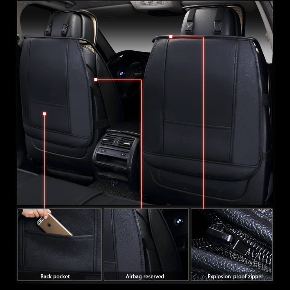 detail of 5-Seat Car Seat Cover, Luxury Leather Lattice