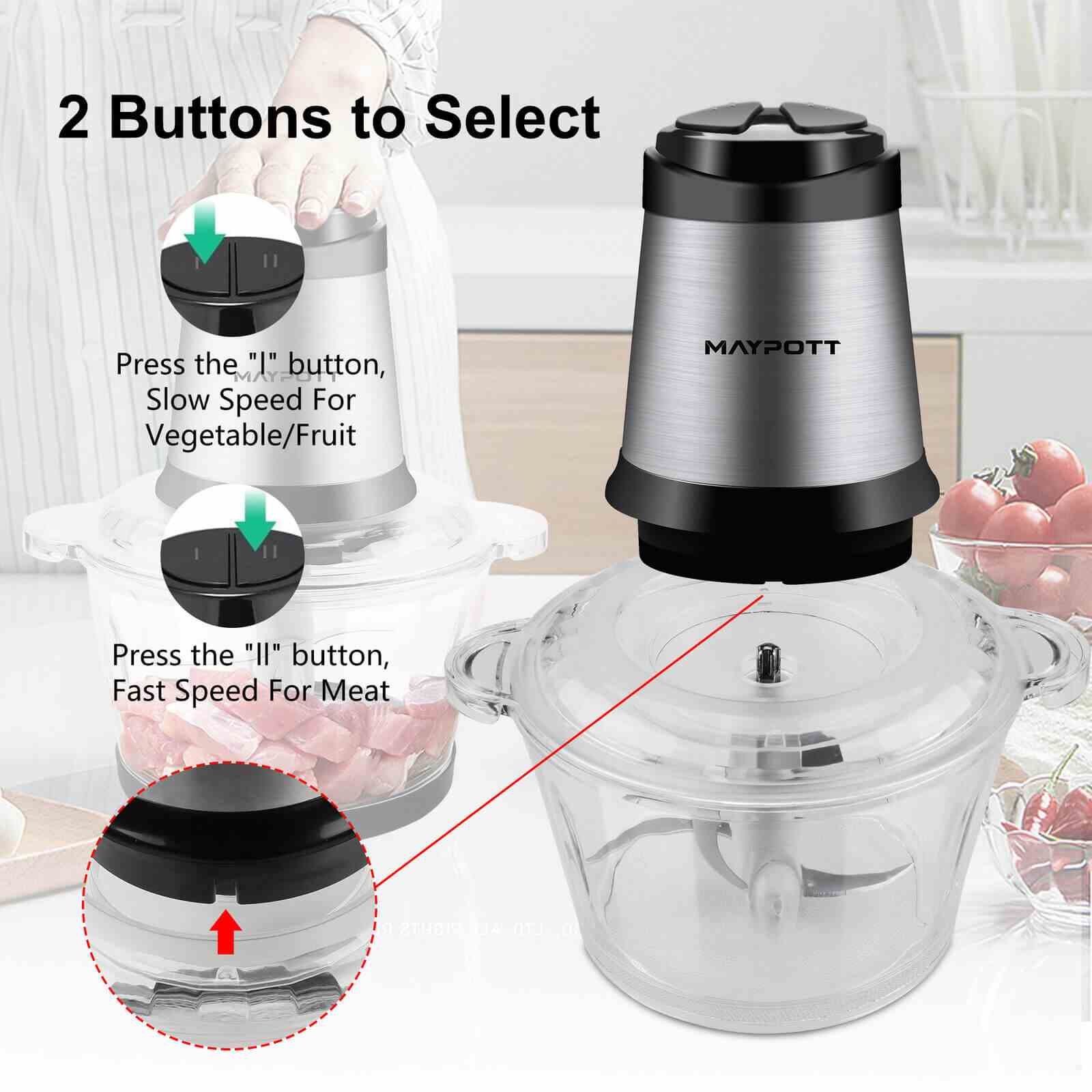 Design of 500W 2L Kitchen Electric Meat Grinder