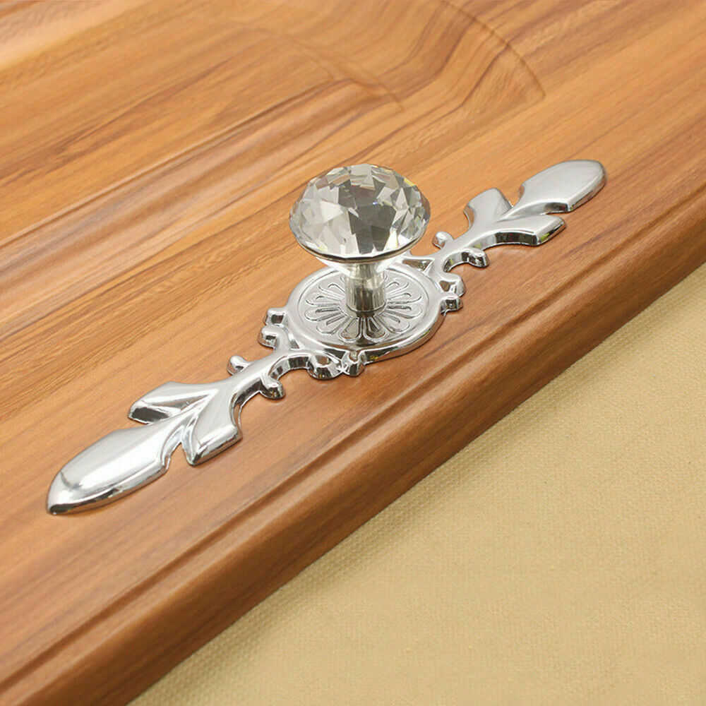 Durable 5x Crystal Diamond Glass Cabinet Drawer Handle Pull Knobs