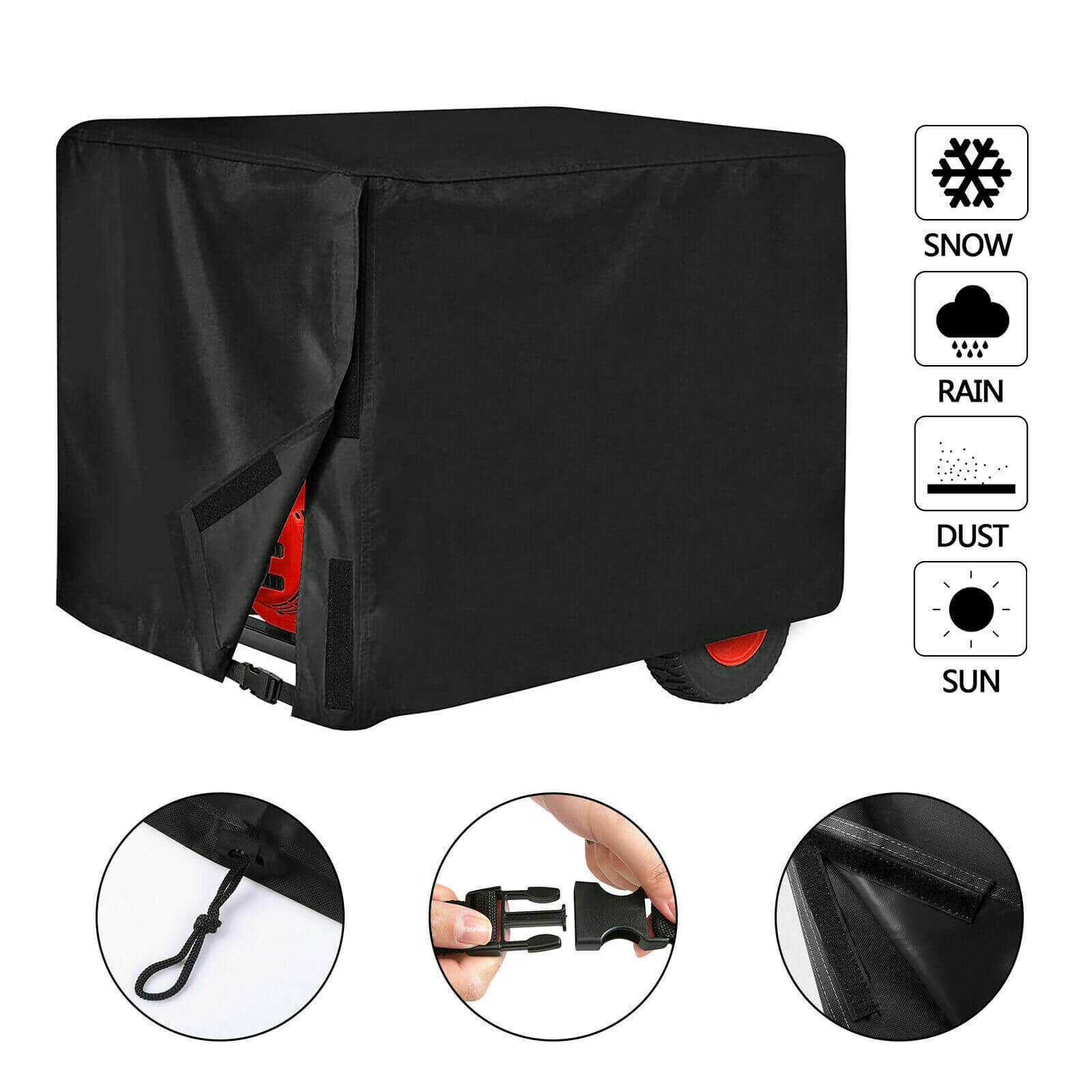 Feature of 600D Waterproof Universal Generator Cover