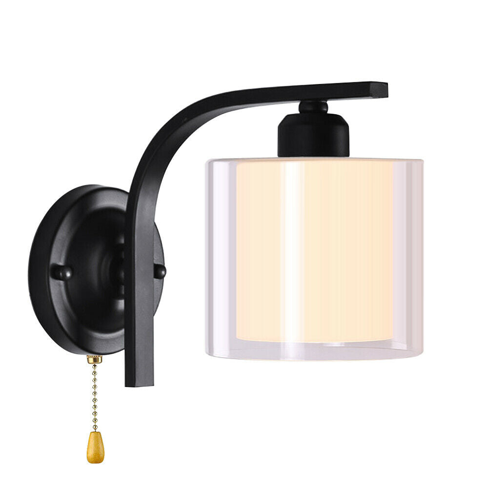 8in LED Globe Glass Wall Light with Switch