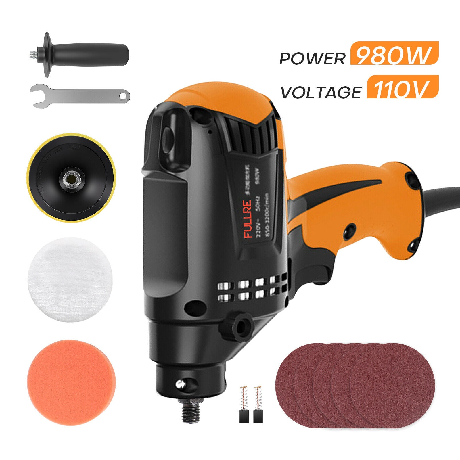 980W 5" Car Polishers Buffers Wax Machine Kit