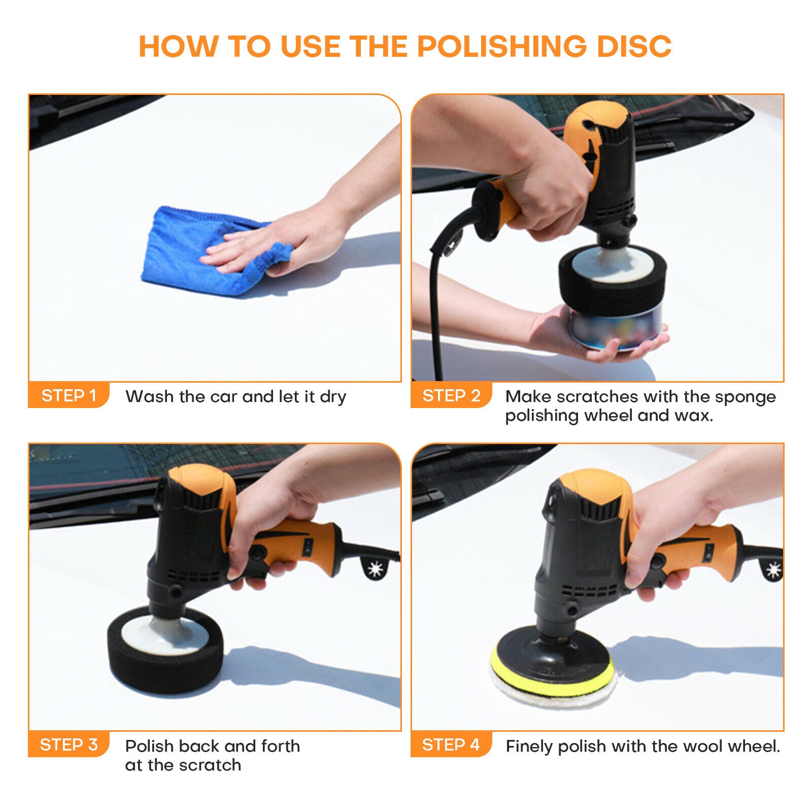 usage of 980w Car Polishers Buffers Wax Machine Kit