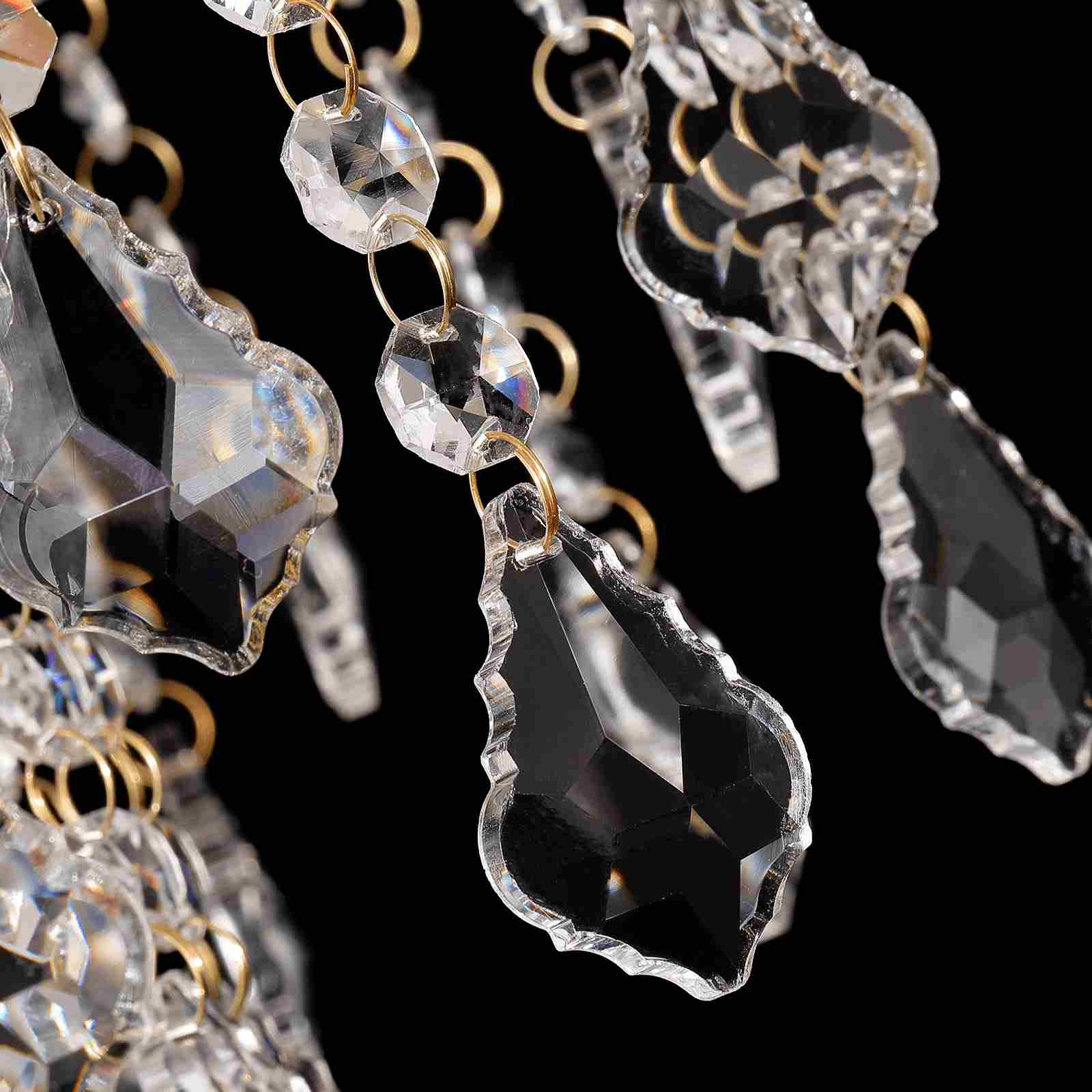 Crystal Detail of Adjustable 3-Light Crystal Ceiling Light