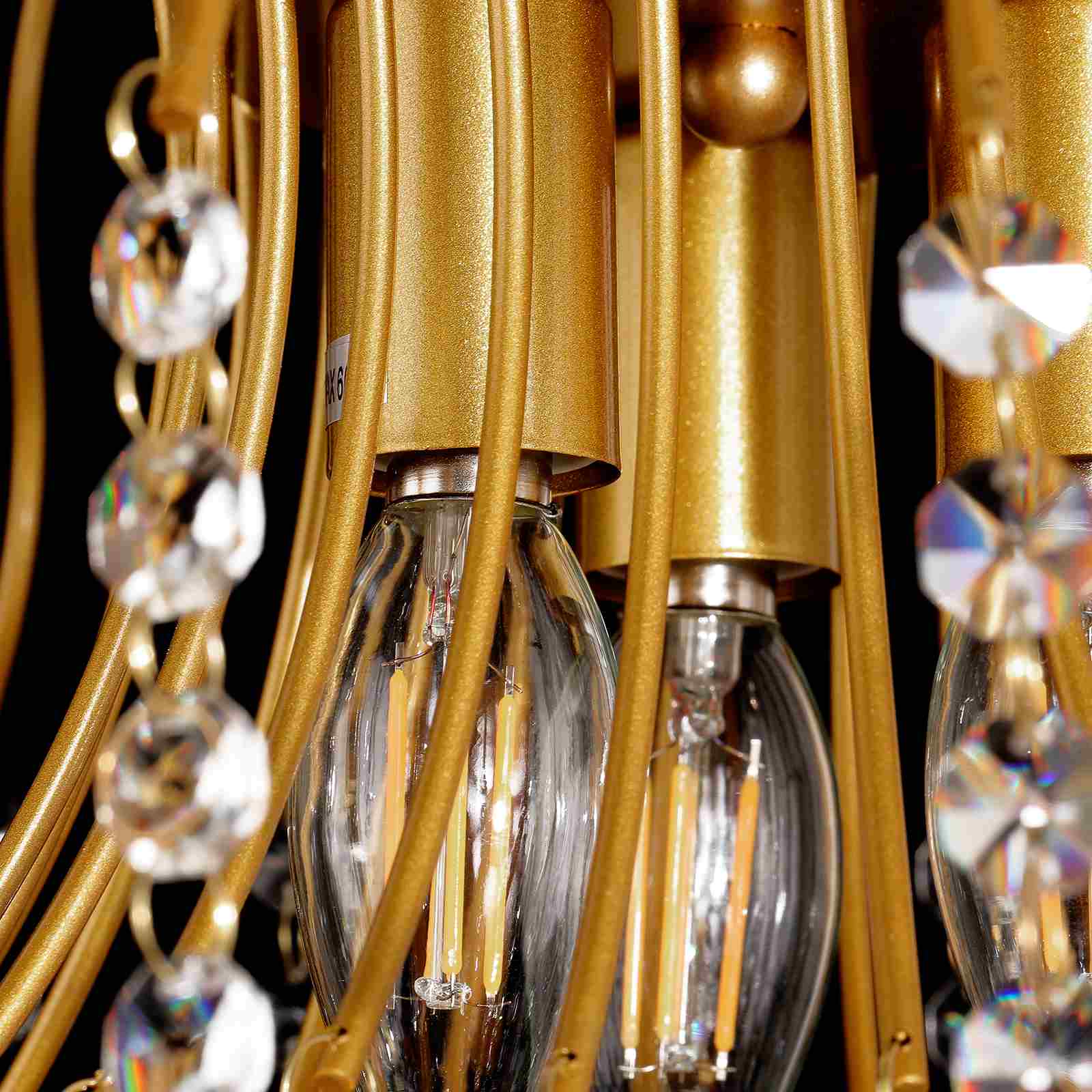 Metal of Adjustable 3-Light Crystal Ceiling Light