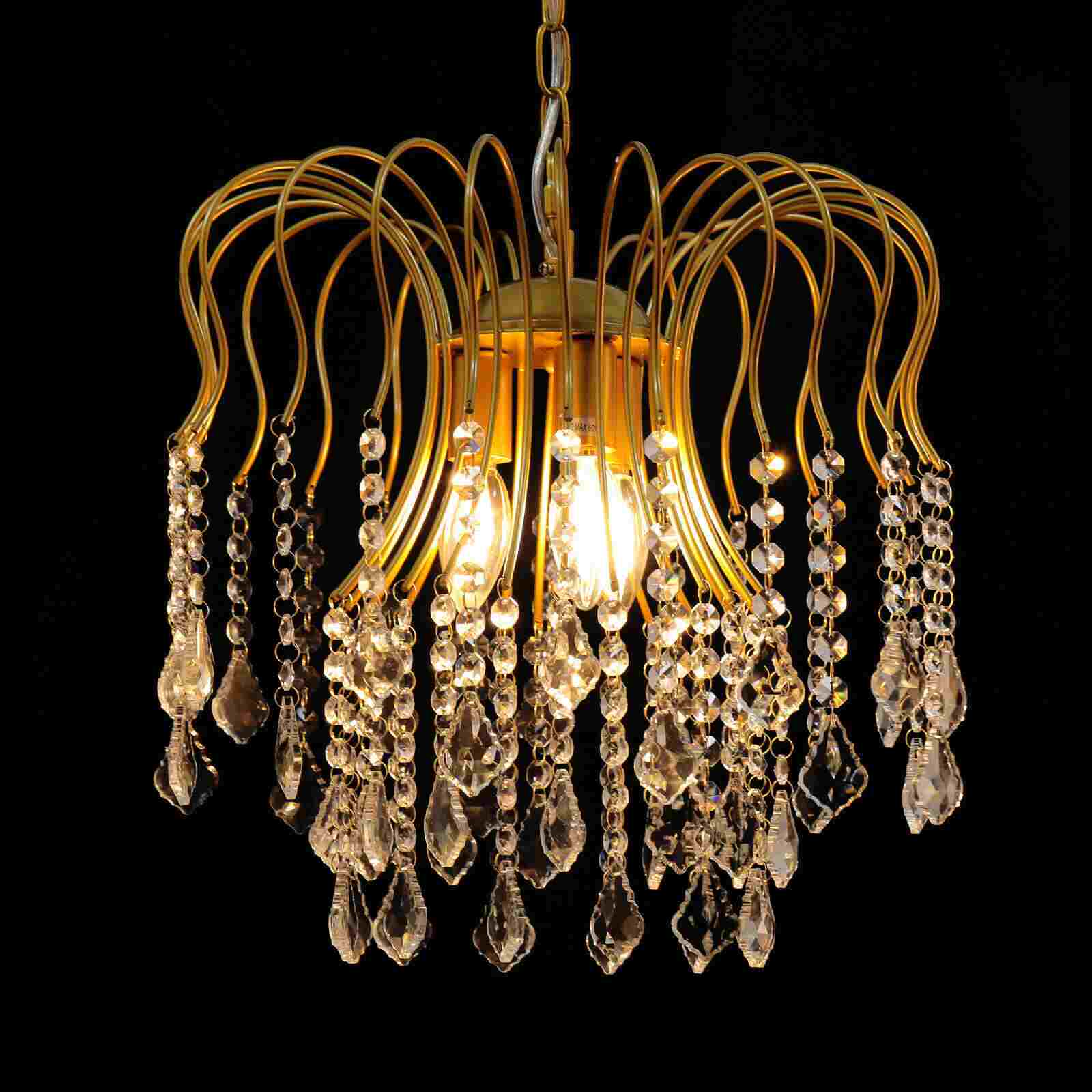 Adjustable 3-Light Crystal Ceiling Light