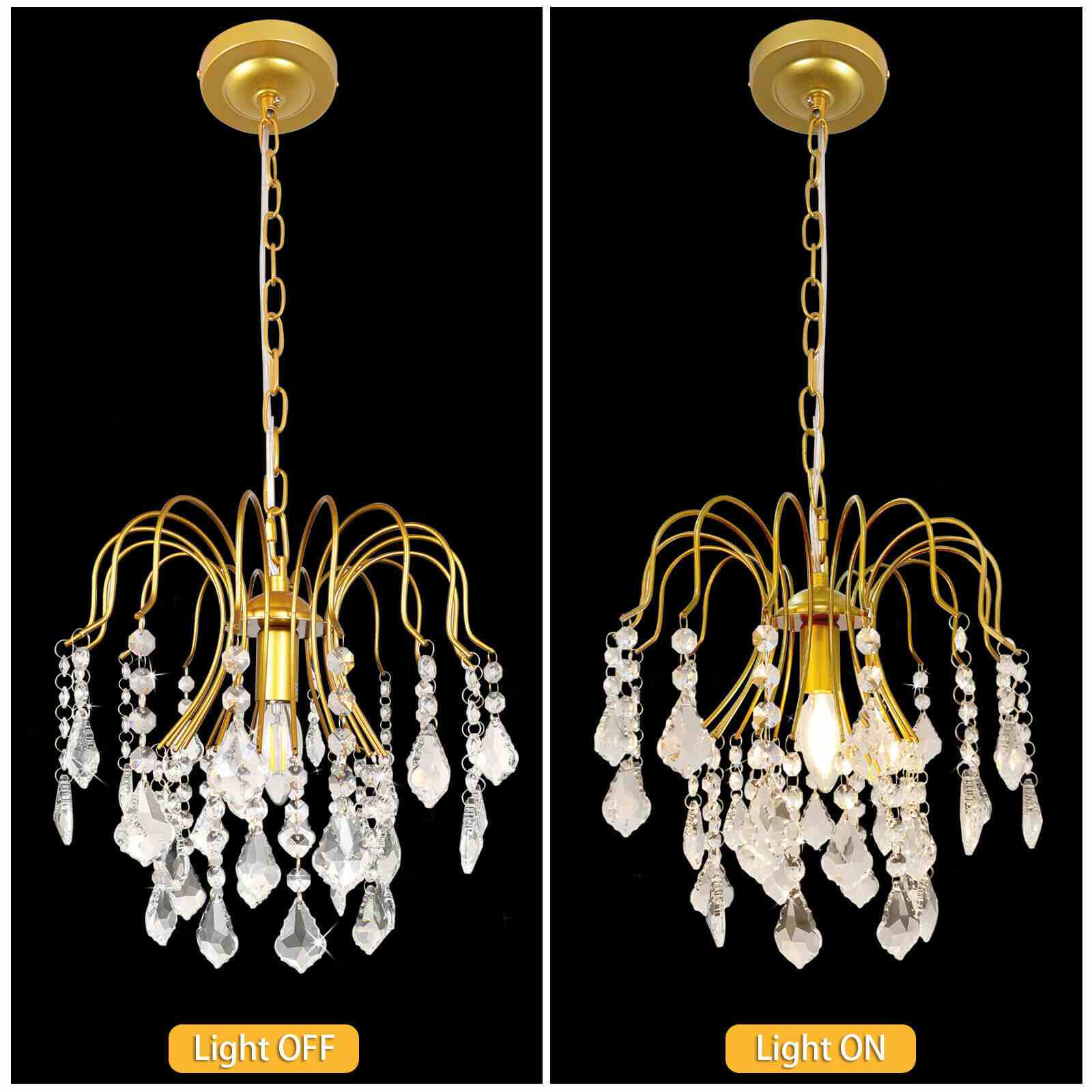 Feature of Adjustable 3-Light Crystal Ceiling Light