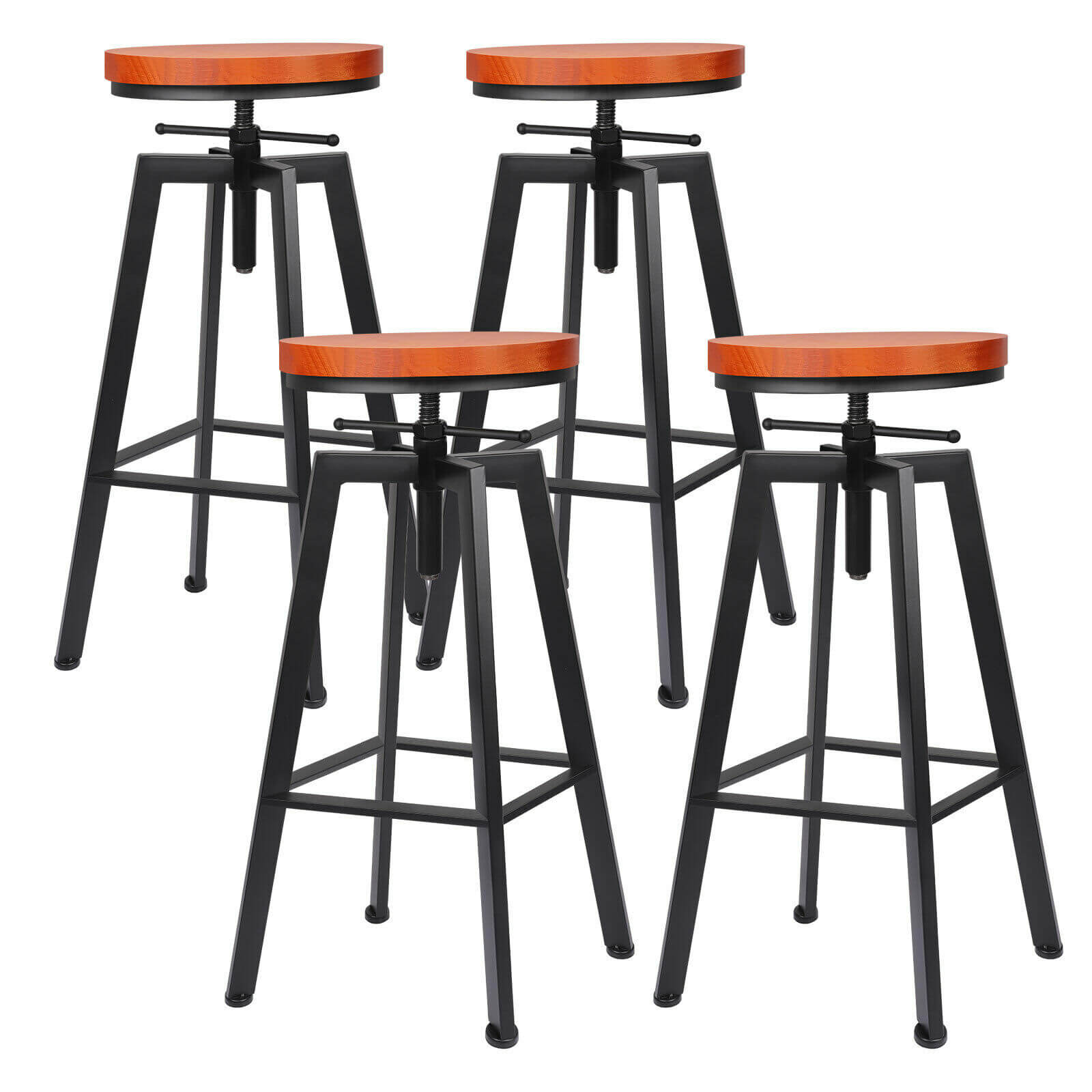 24.4"-30" Adjustable Bar Swivel Stools, 2/4Pcs