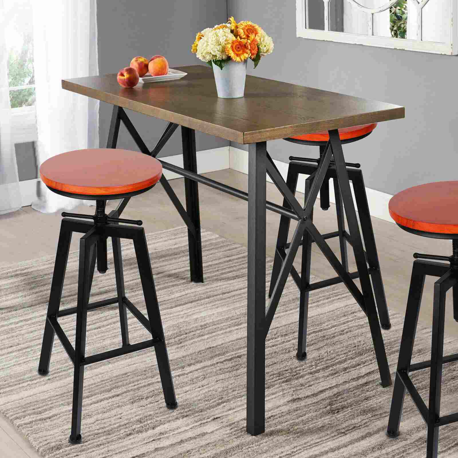 Display of 24.4"-30" Adjustable Bar Swivel Stools, 2/4Pcs