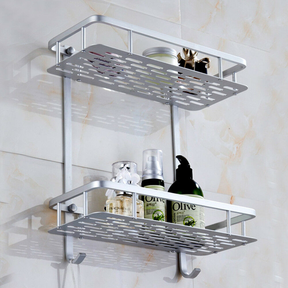 display of Bath Wall Shelf Storage, 2Tier