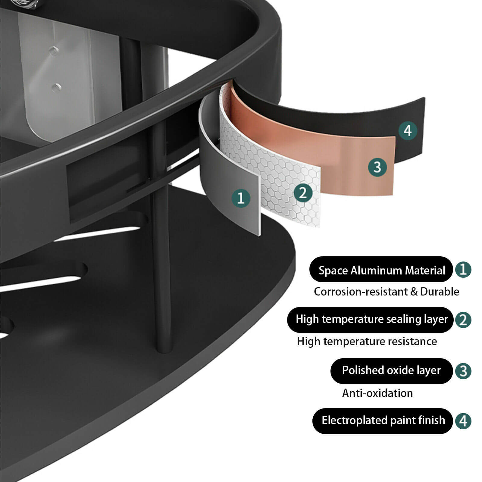 Material of Bathroom No Drilling Corner Shower Shelves