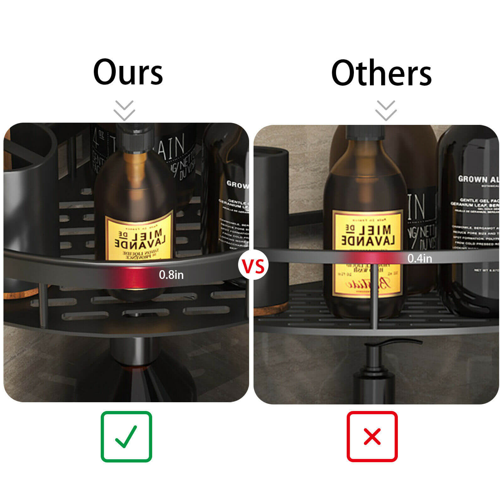 Feature of Bathroom No Drilling Corner Shower Shelves