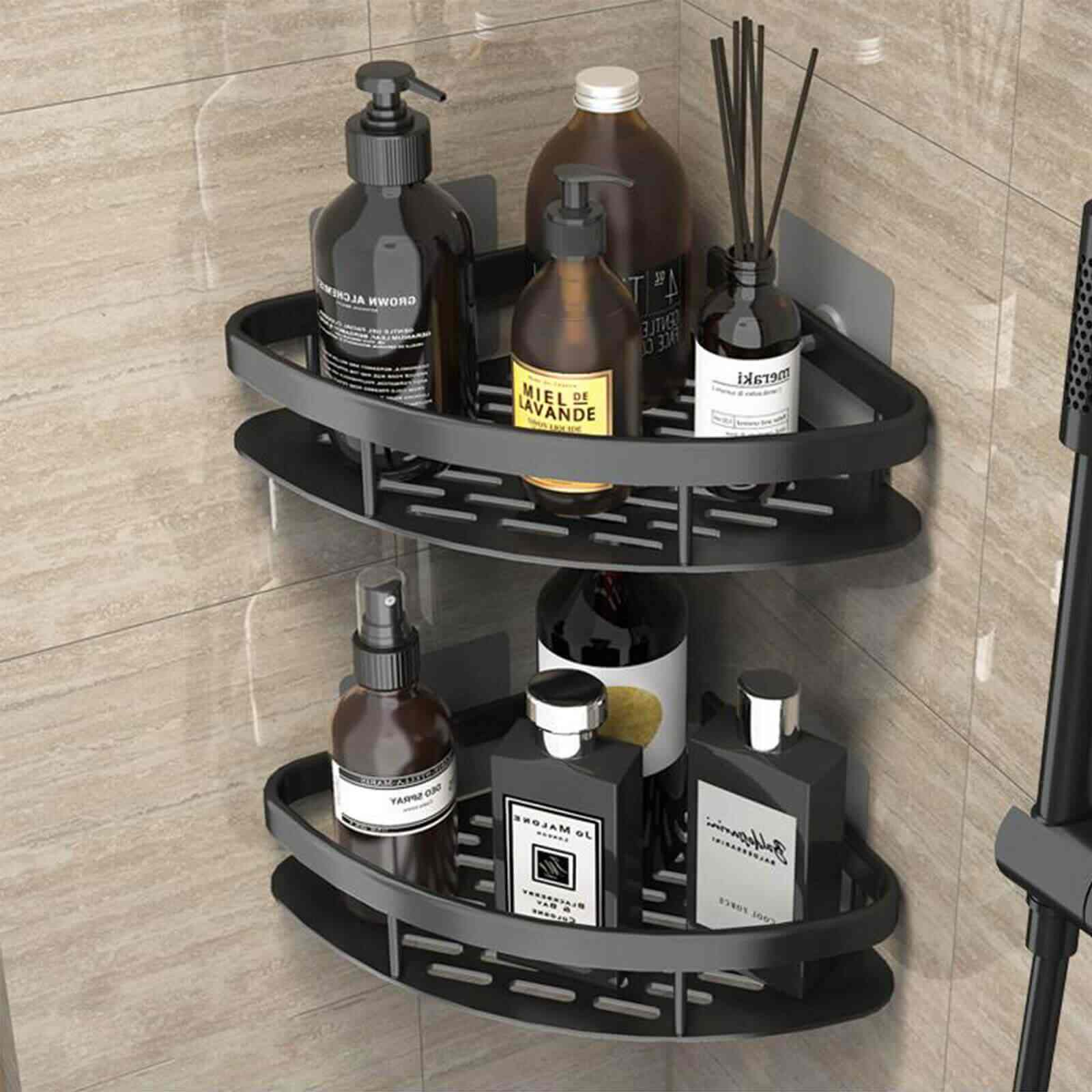 Bathroom No Drilling Corner Shower Shelves, 2pcs