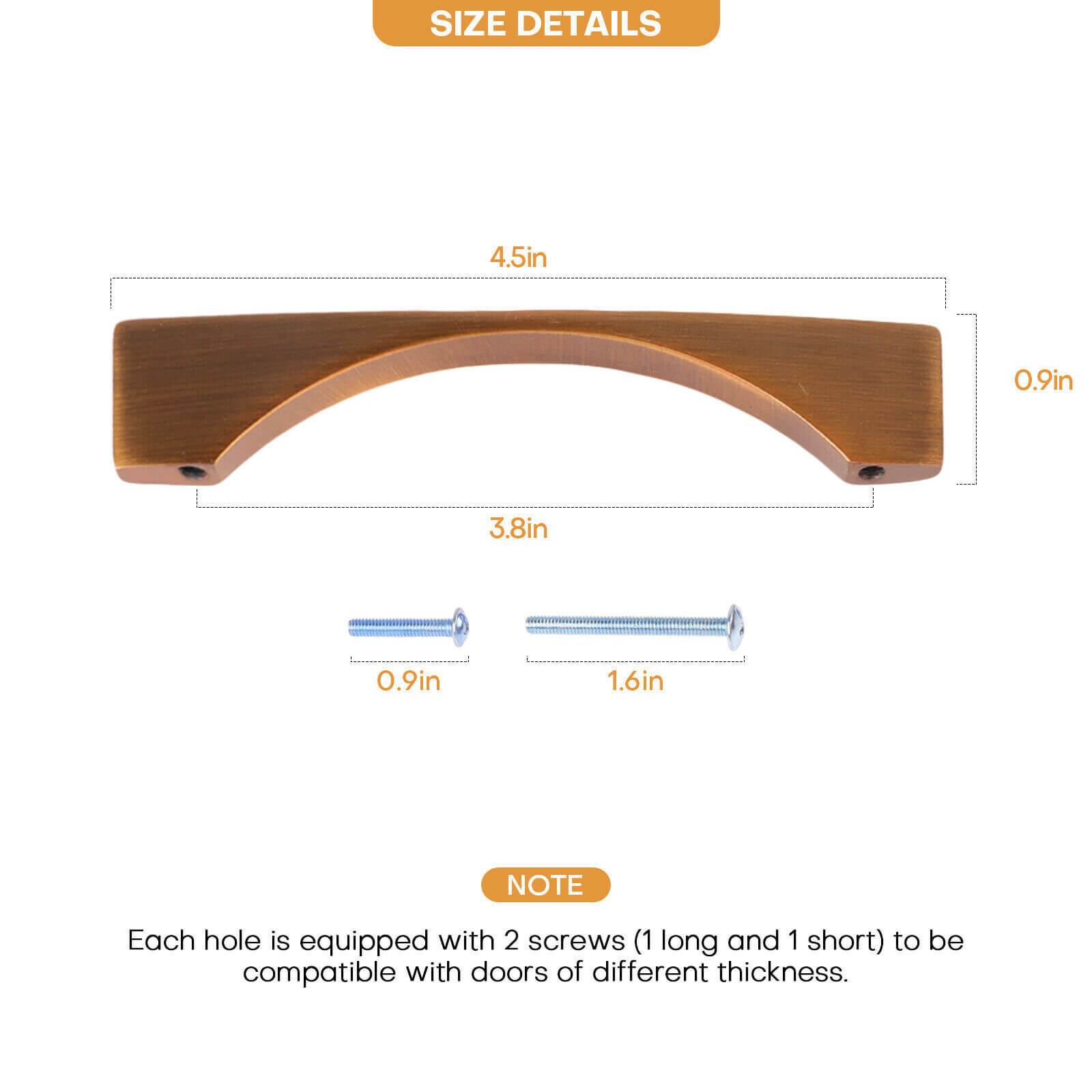 4.5" Brushed Brass Cabinet Handle