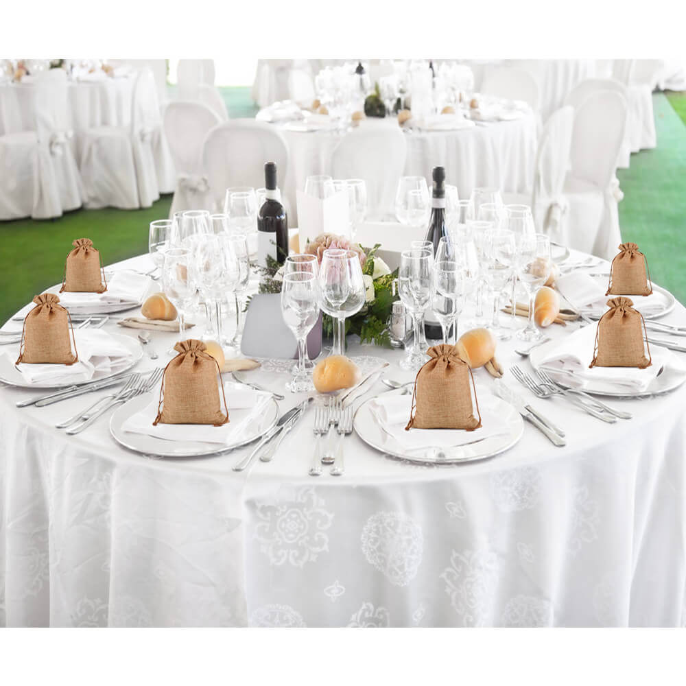 Burlap Linen Gift Bags, 25/50/100 Pcs - BCBMALL