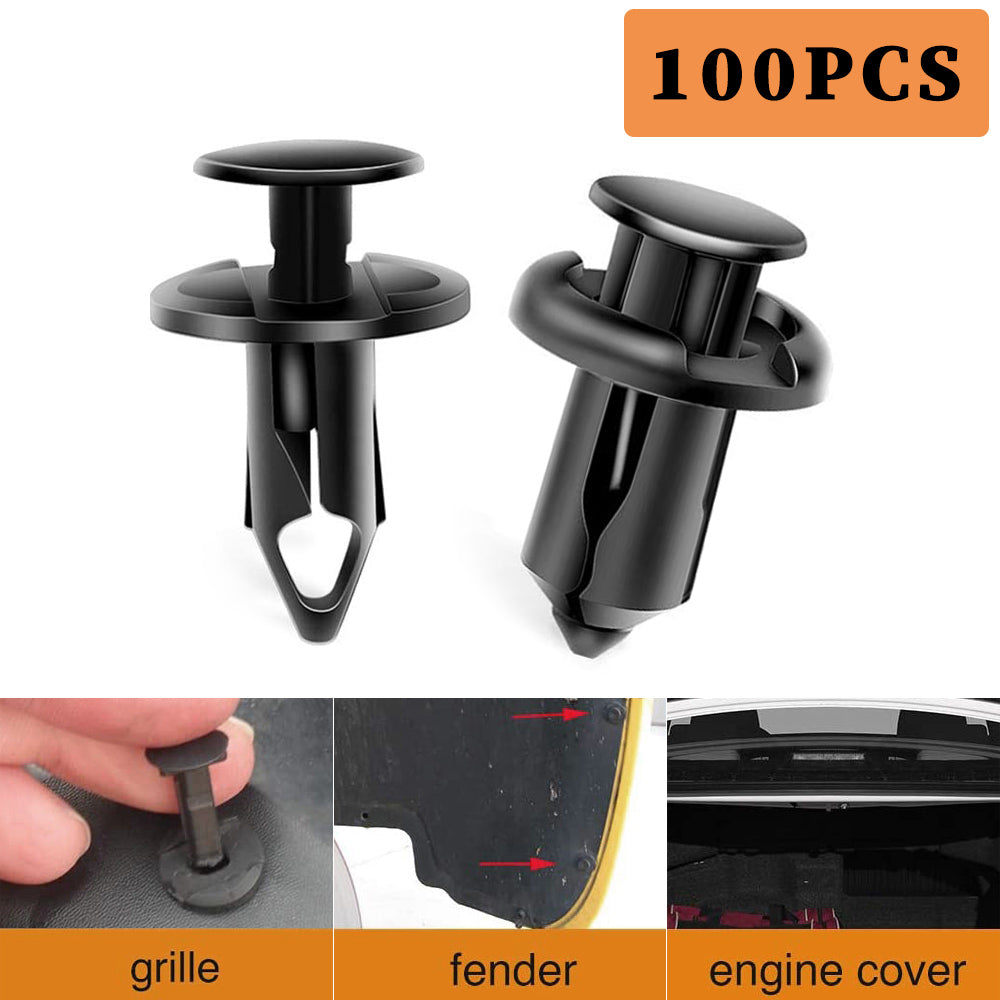 Car Bumper Clip Plastic Rivets, Universal 8mm 100pcs - BCBMALL