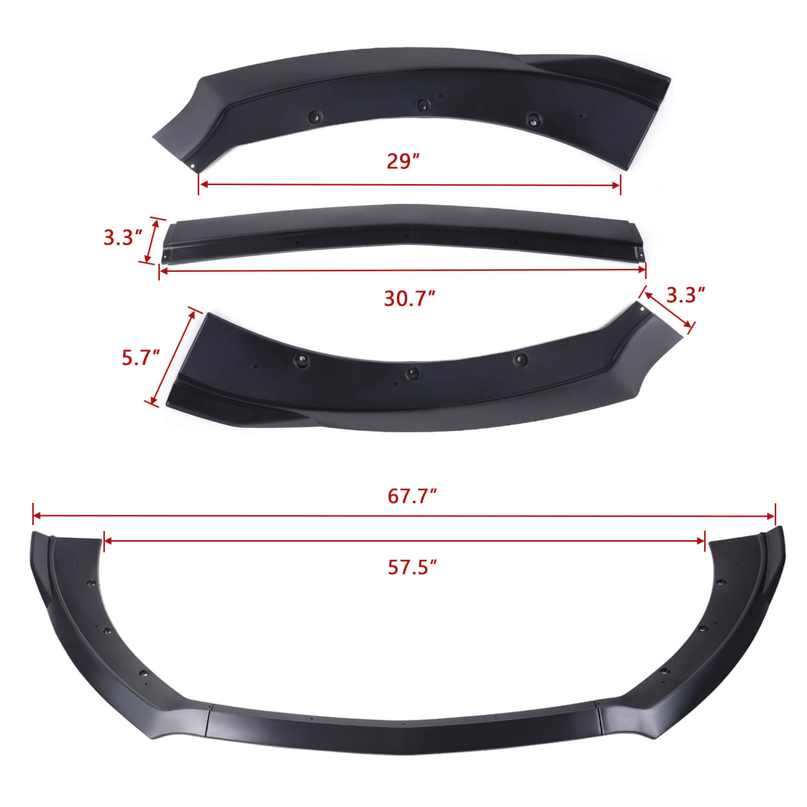 size of Car Front Bumper Kit for Ford Mustang 2015-2018