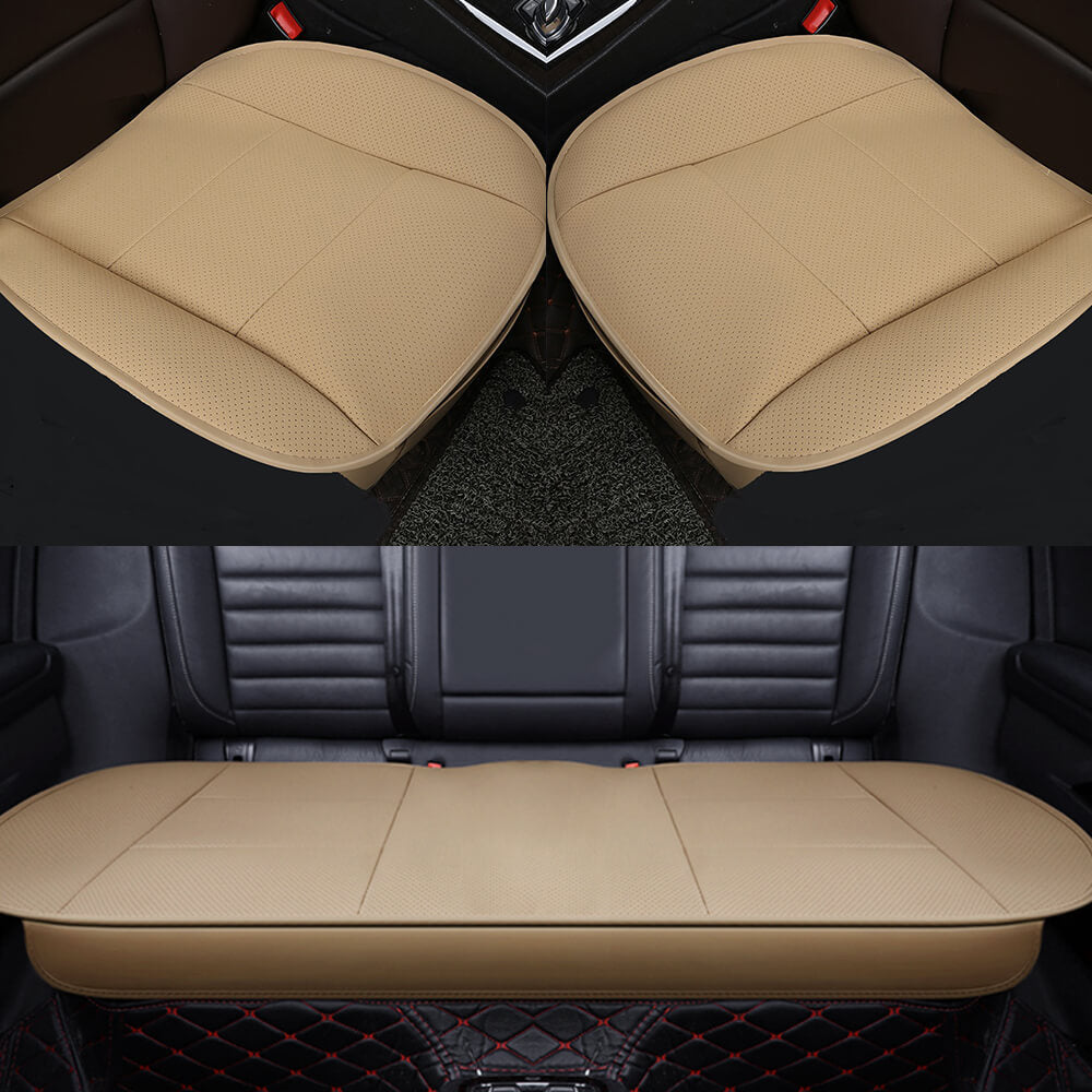 display of beige Car Front Seat Cushion, Half Surround