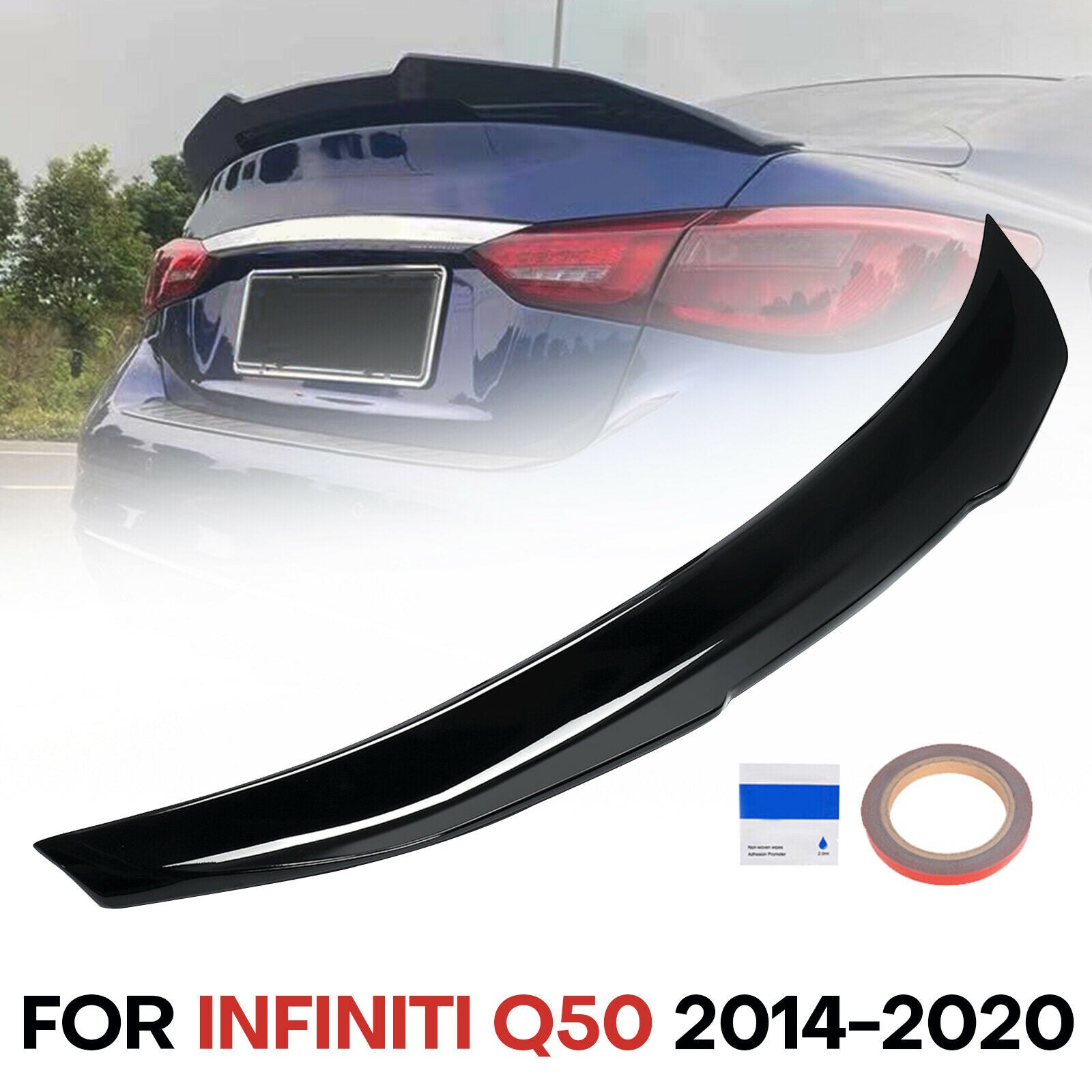 Car Rear Trunk Lip PSM Style for 14-20 INFINITI Q50