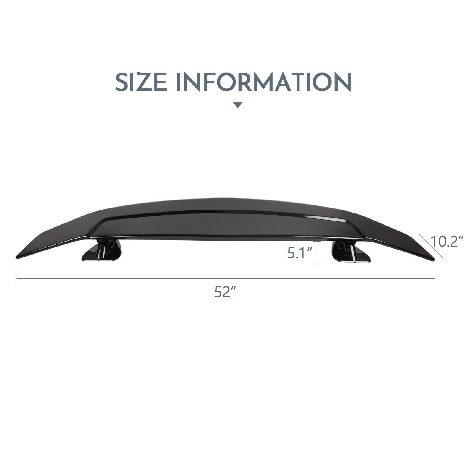 52" Car Rear Trunk Spoiler size