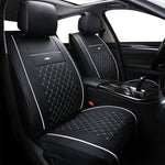 white front 5-Seat Car Seat Cover, Luxury Leather Lattice