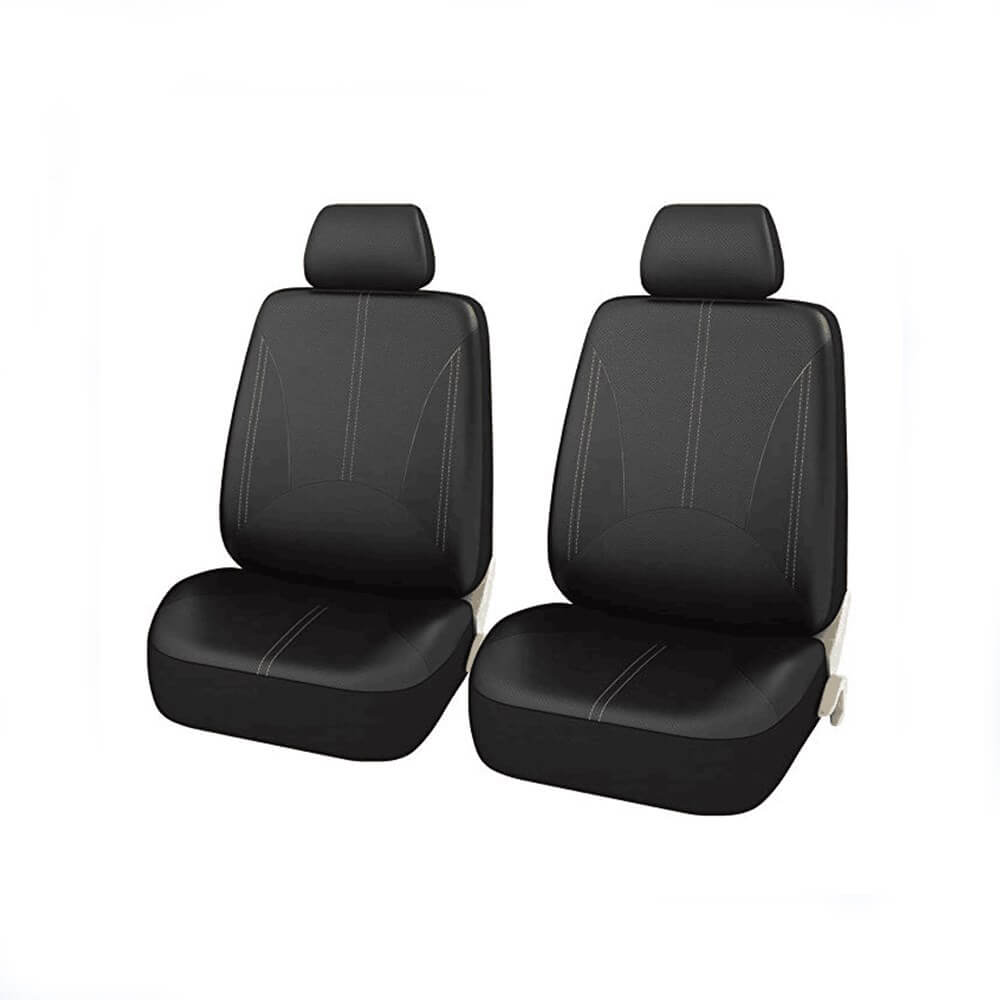 Car Seat Cover PU Leather Universal Full Black - BCBMALL