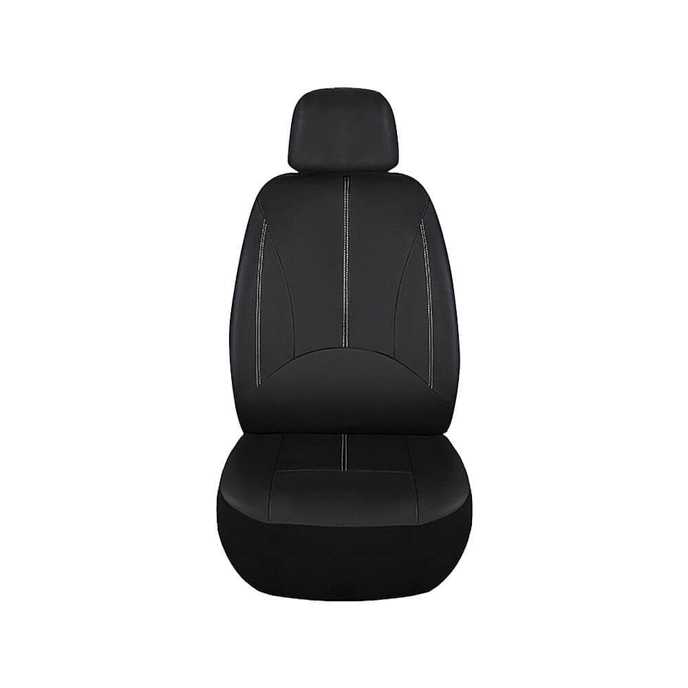 Car Seat Cover PU Leather Universal Full Black - BCBMALL