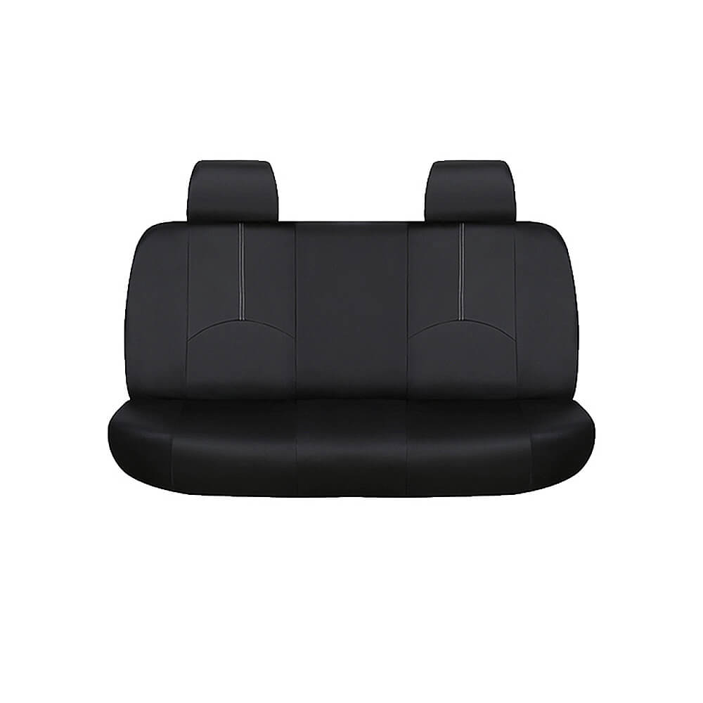Car Seat Cover PU Leather Universal Full Black - BCBMALL