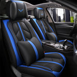 blue  color Deluxe Leather Car Seat Covers