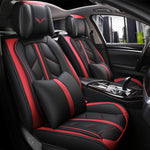red and black color Deluxe Leather Car Seat Covers