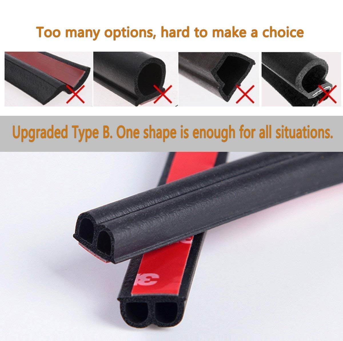 B-Shape Car Door Rubber Weatherstrip - BCBMALL