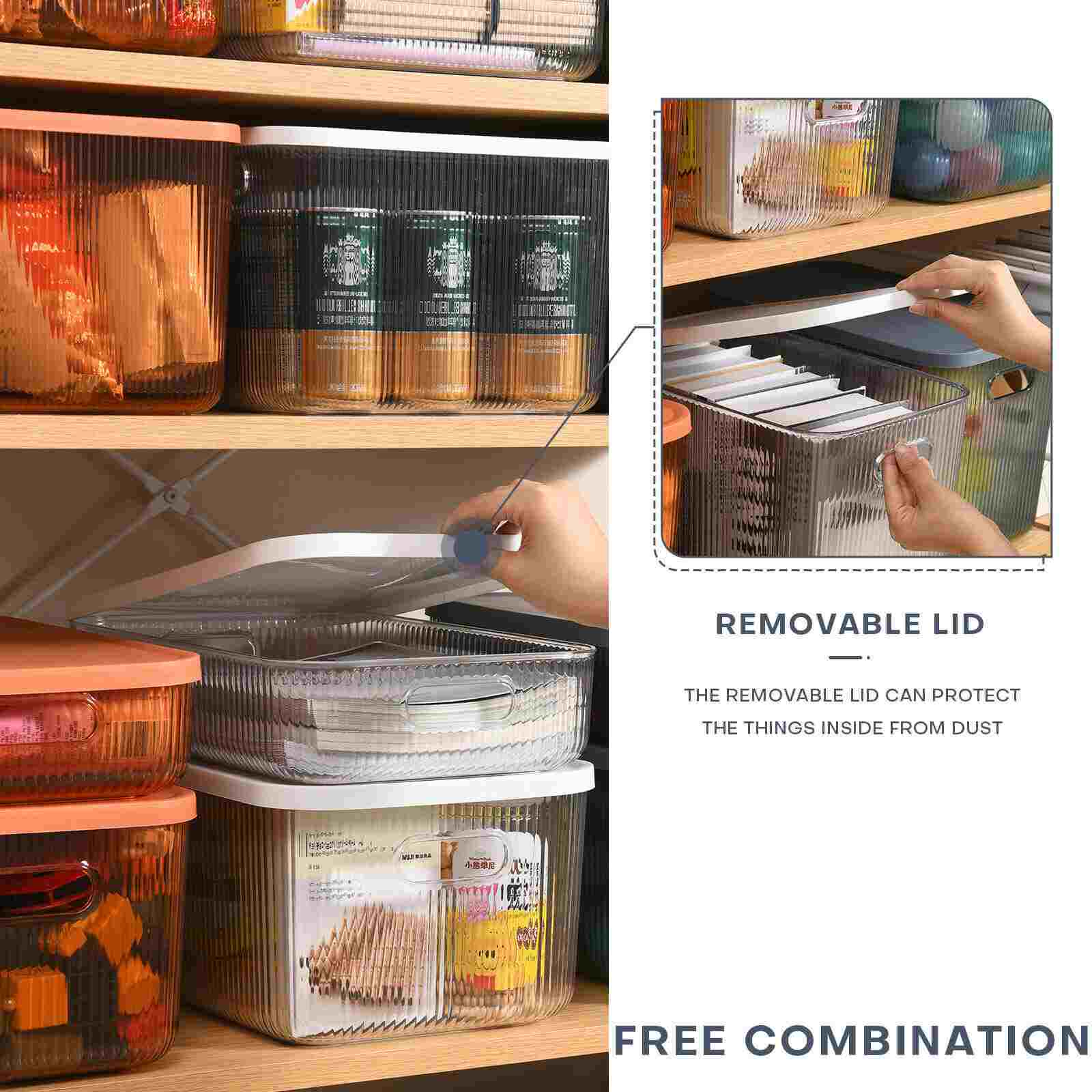 Usage of Clear Plastic Storage Bin Container w/ Lid, 5Pcs