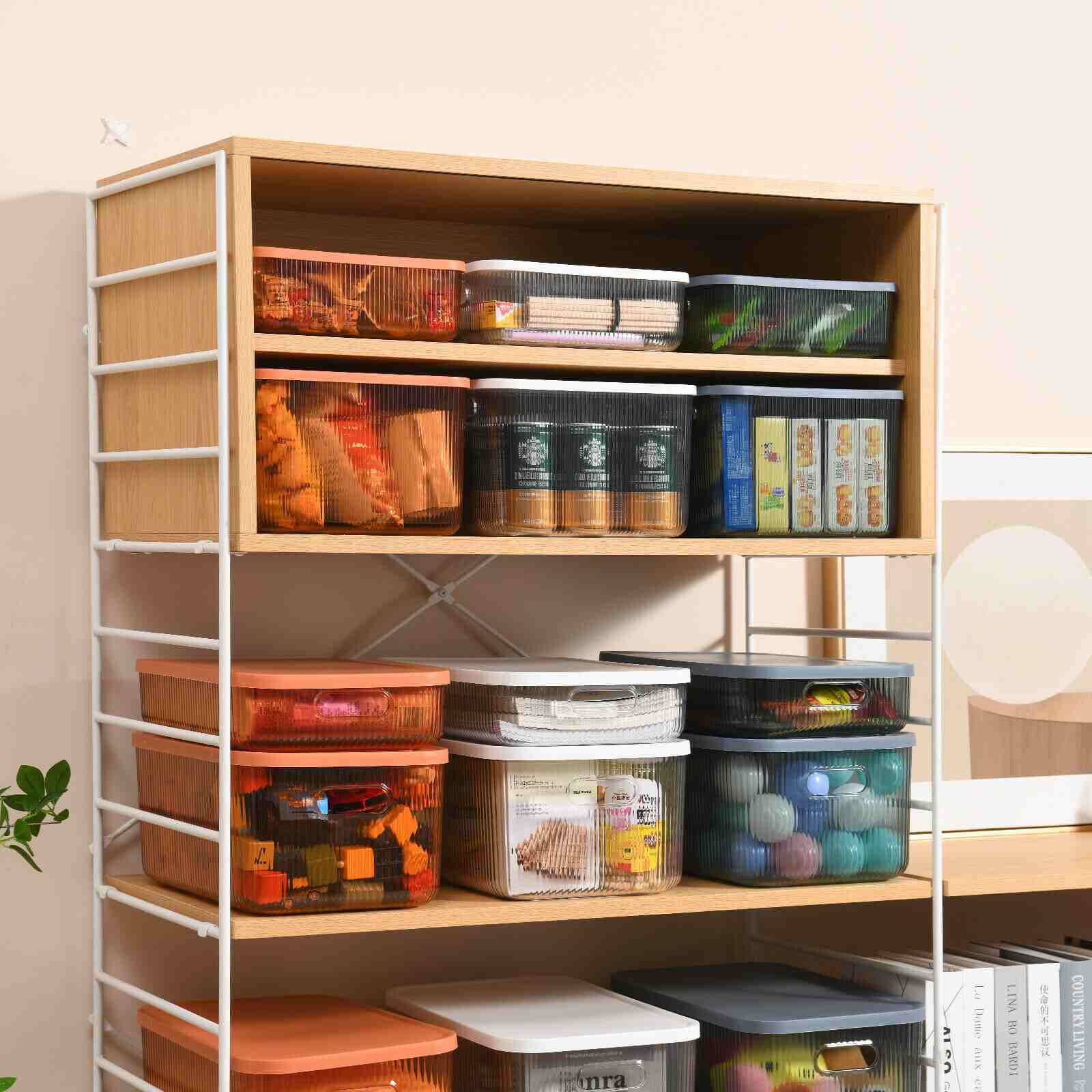 Using of Clear Plastic Storage Bin Container w/ Lid, 5Pcs