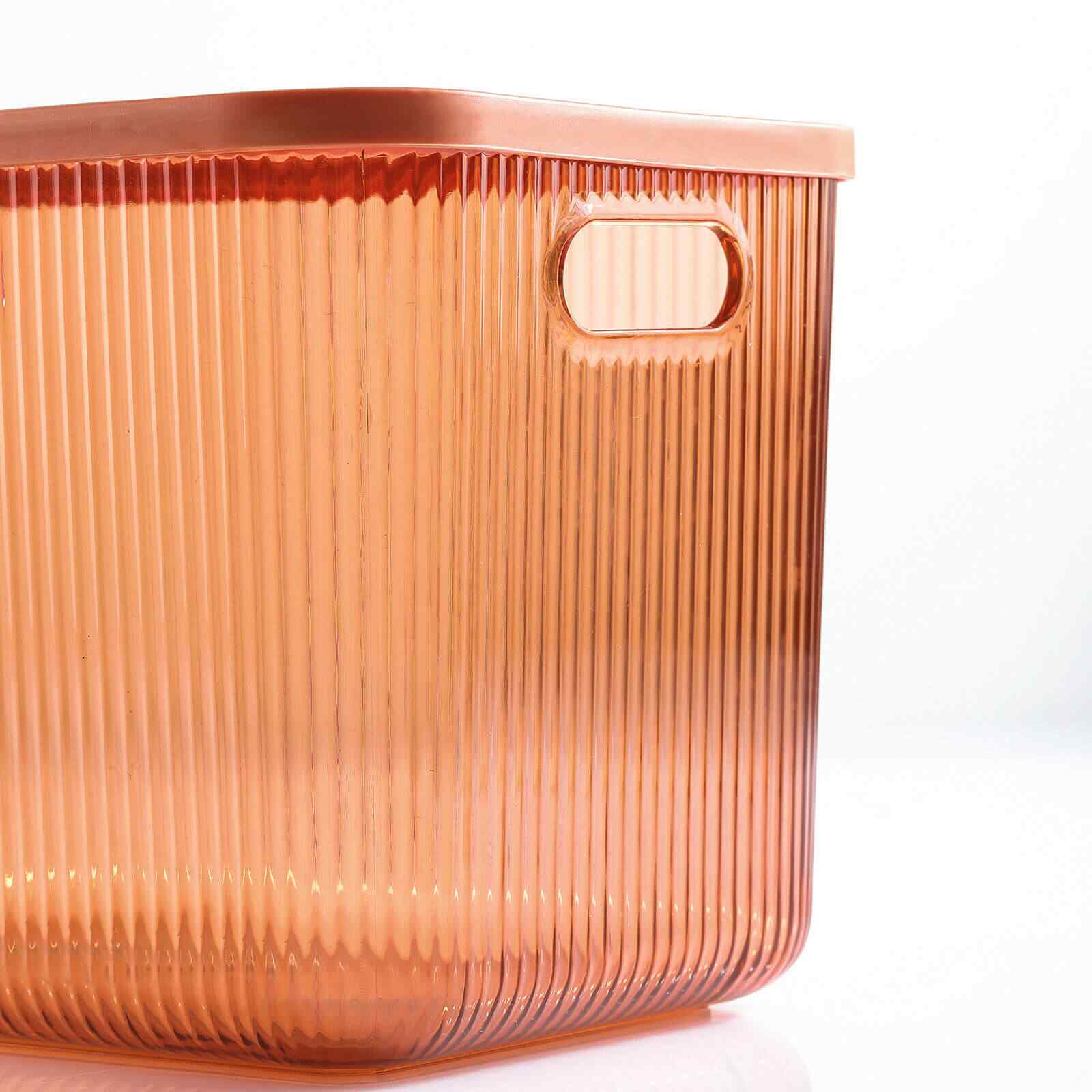 Side of Clear Plastic Storage Bin Container w/ Lid, 5Pcs