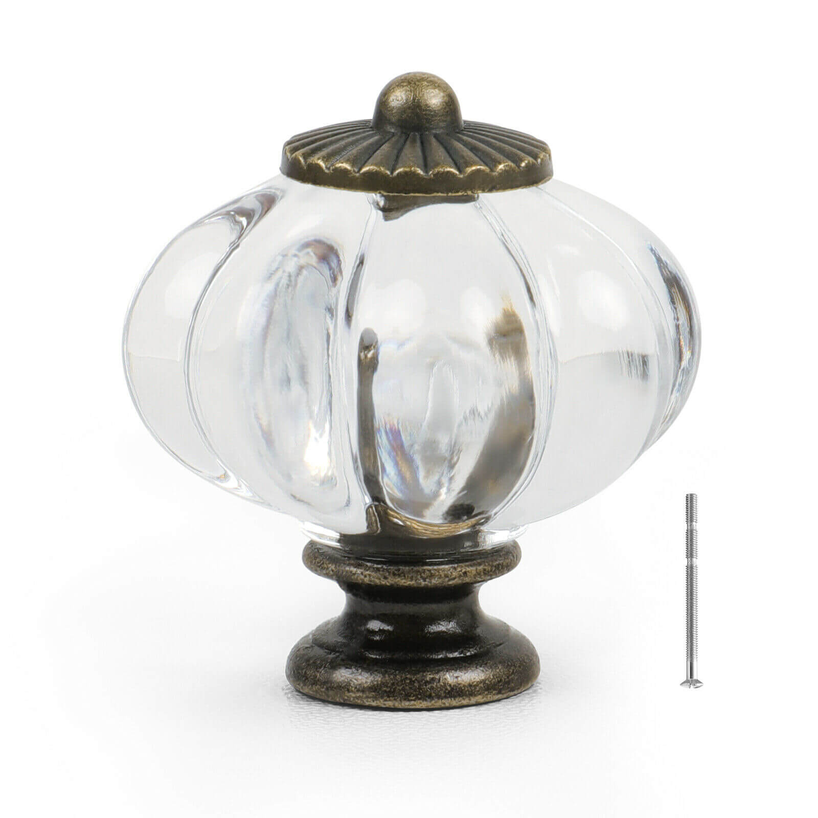 Clear Pumpkin Drawer Knobs, 10pcs