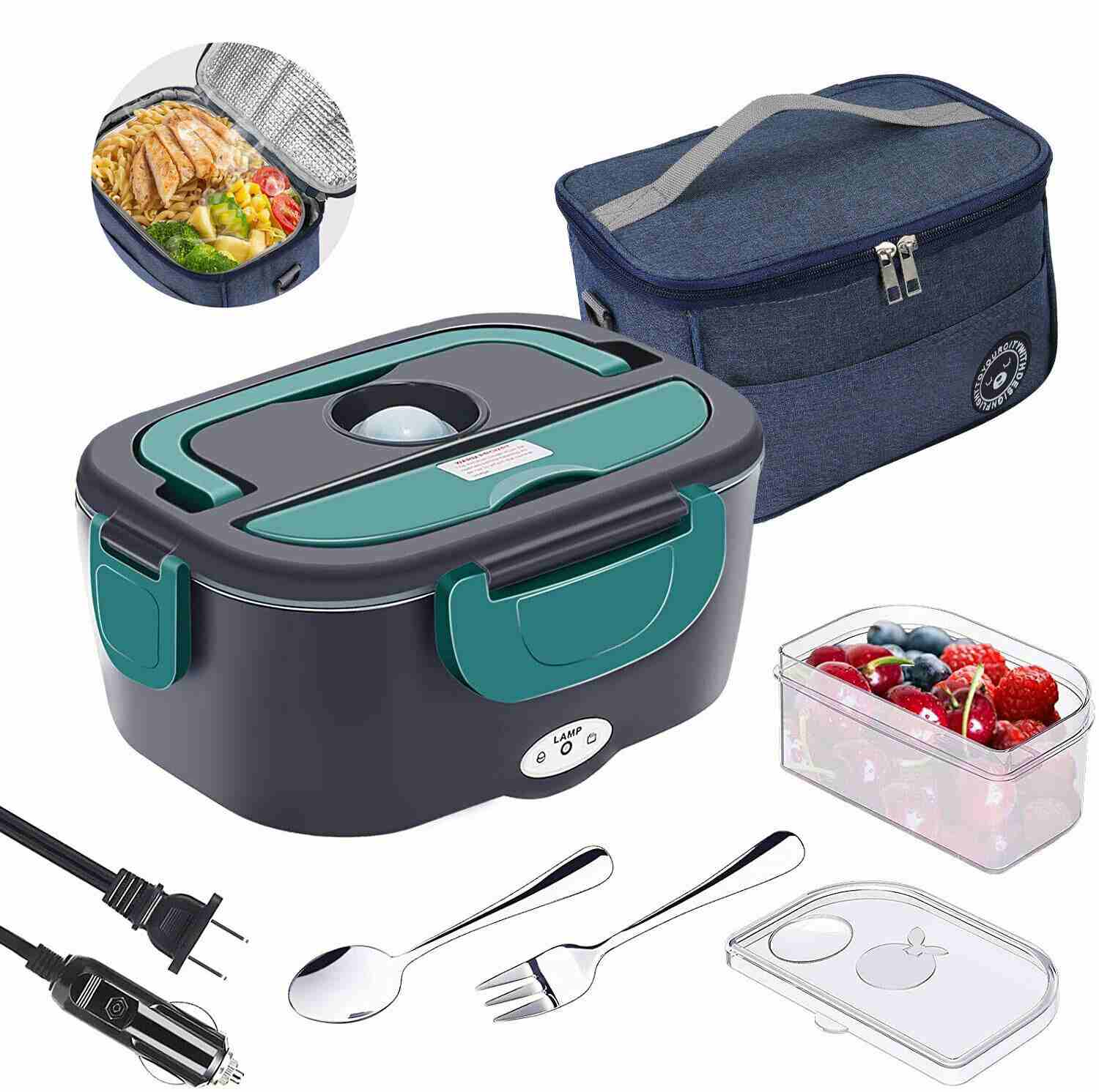 Durable and Lightweight 110V/12V Electric Lunch Box+Lunch Bag