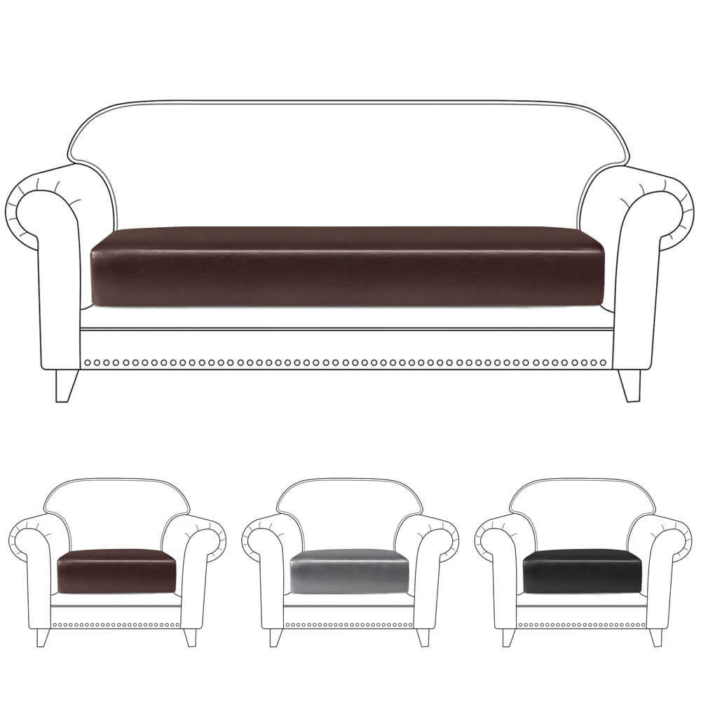 Faux Leather Sofa Seat Cushion Cover - BCBMALL