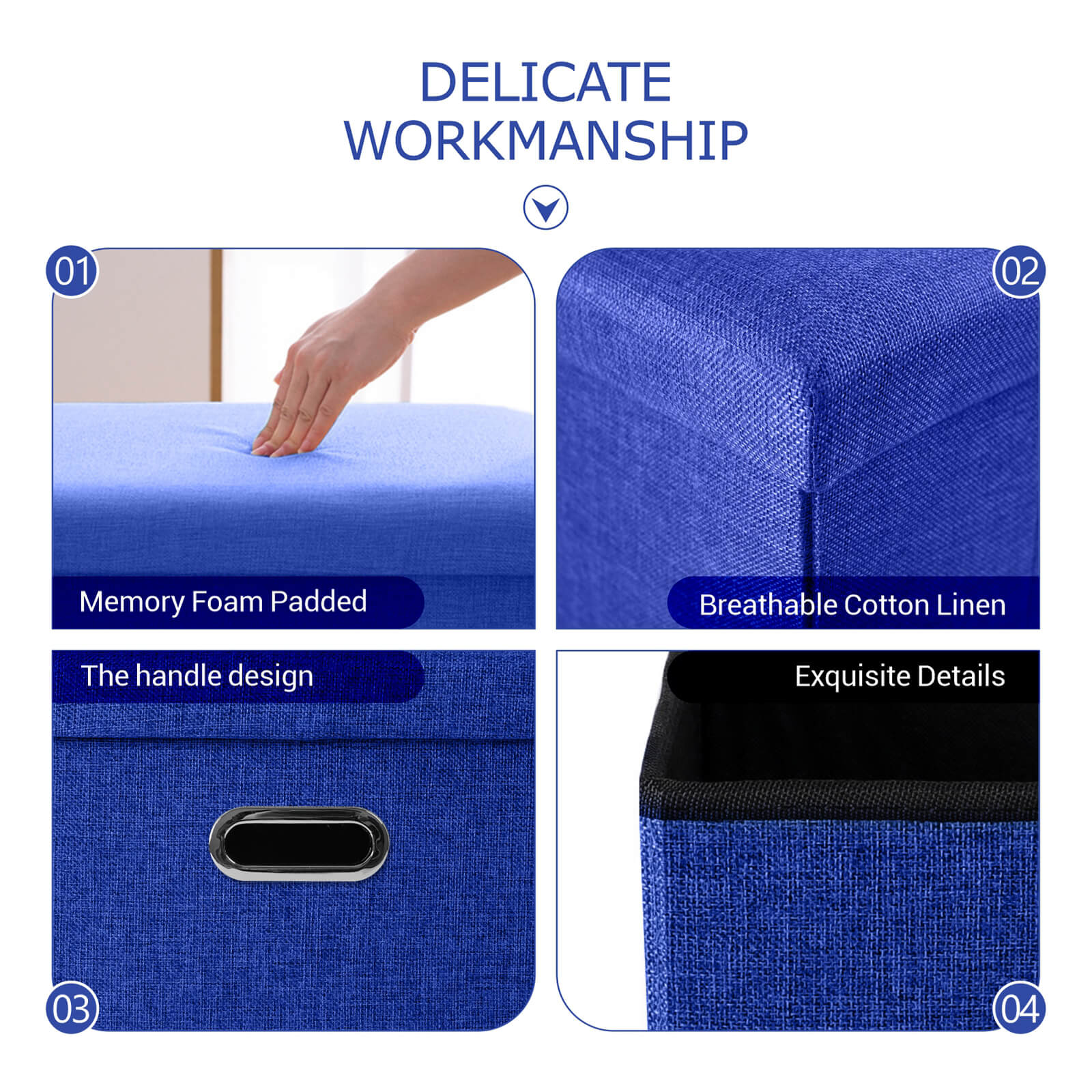 Foldable Storage Ottoman - BCBMALL