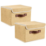 Collapsible Fabric Cube Storage Bins, 2 Pcs Large - BCBMALL
