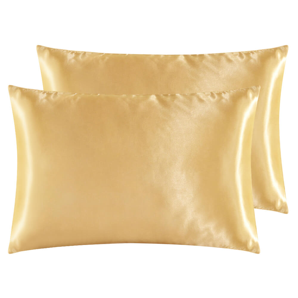 Imitated Satin Silk Pillowcase, 2Pcs - BCBMALL