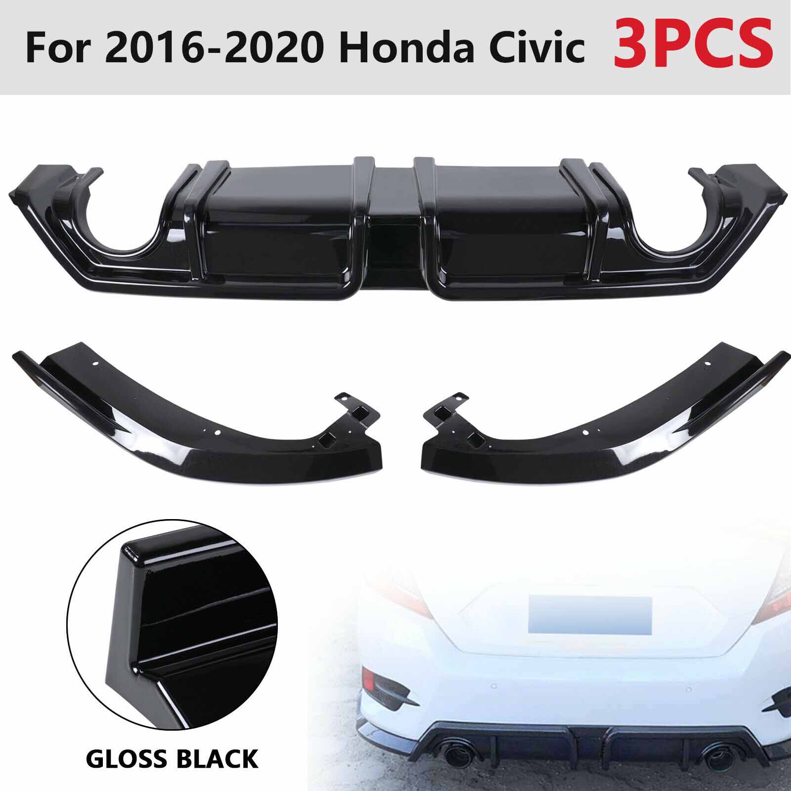Glossy Rear Bumper Diffuser for 2016-2020 Honda Civic