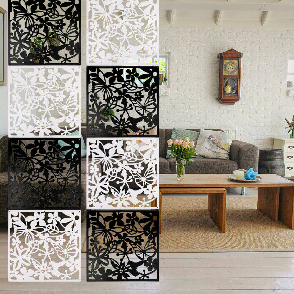 Hanging Room Divider Screen black and white display