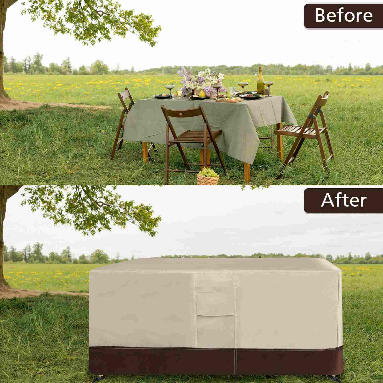 display of Heavy Duty 420D Patio Furniture Covers