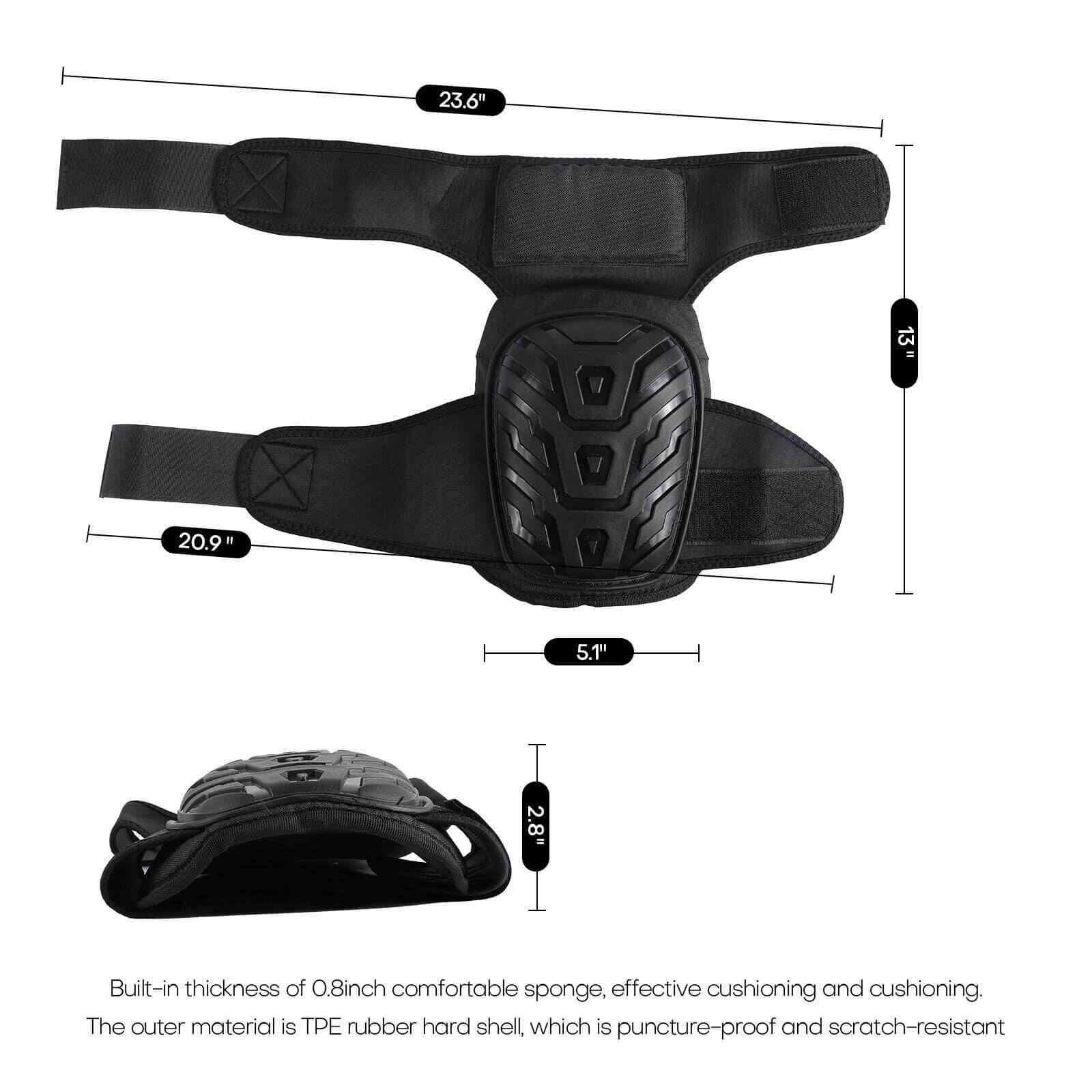 Size of Extended Construction Anti-slip Knee Pads, 2 Pcs